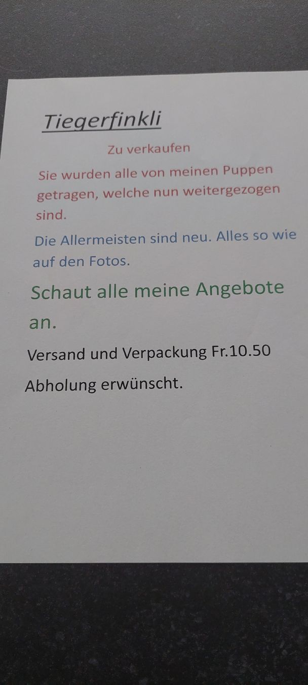 Bambole: Tiegerfinkli Puppen oder Kinder – Nuovo (secondo la descrizione) da Muri AG venduto da nindo1 6