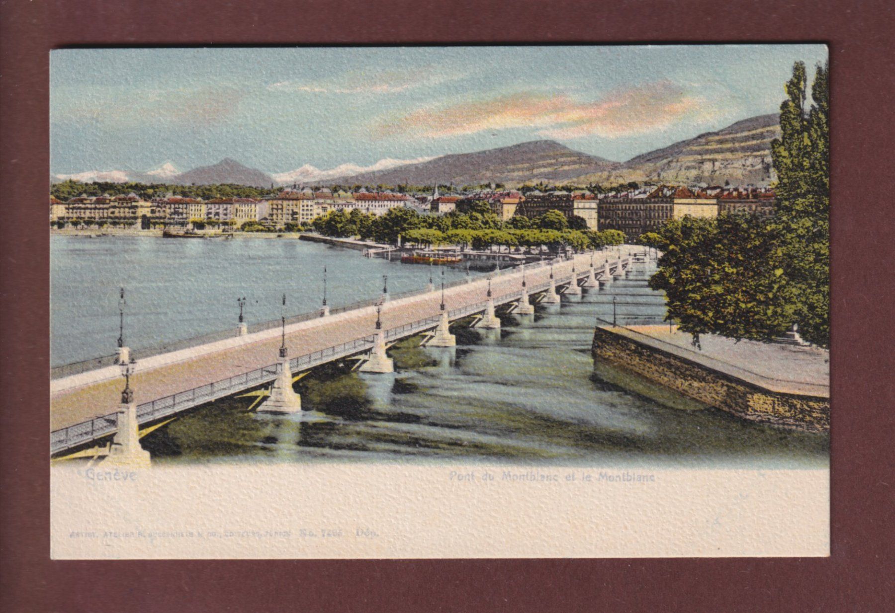 Cartoline postali: GENEVE - Pont du Mont-Blanc – Usato da Pully venduto da nicecards