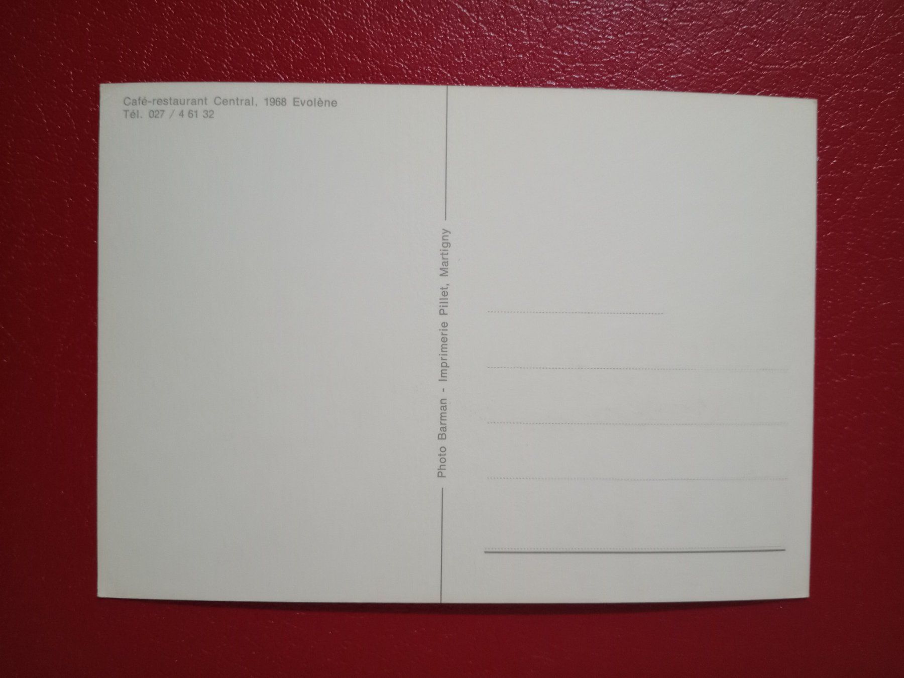 Cartoline postali: Evolene Wallis Innenansicht Café Restaurant Central – Usato da Küttigen venduto da Melisch1000 1
