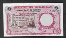 Nigeria  1  Pound  Bankfrisch