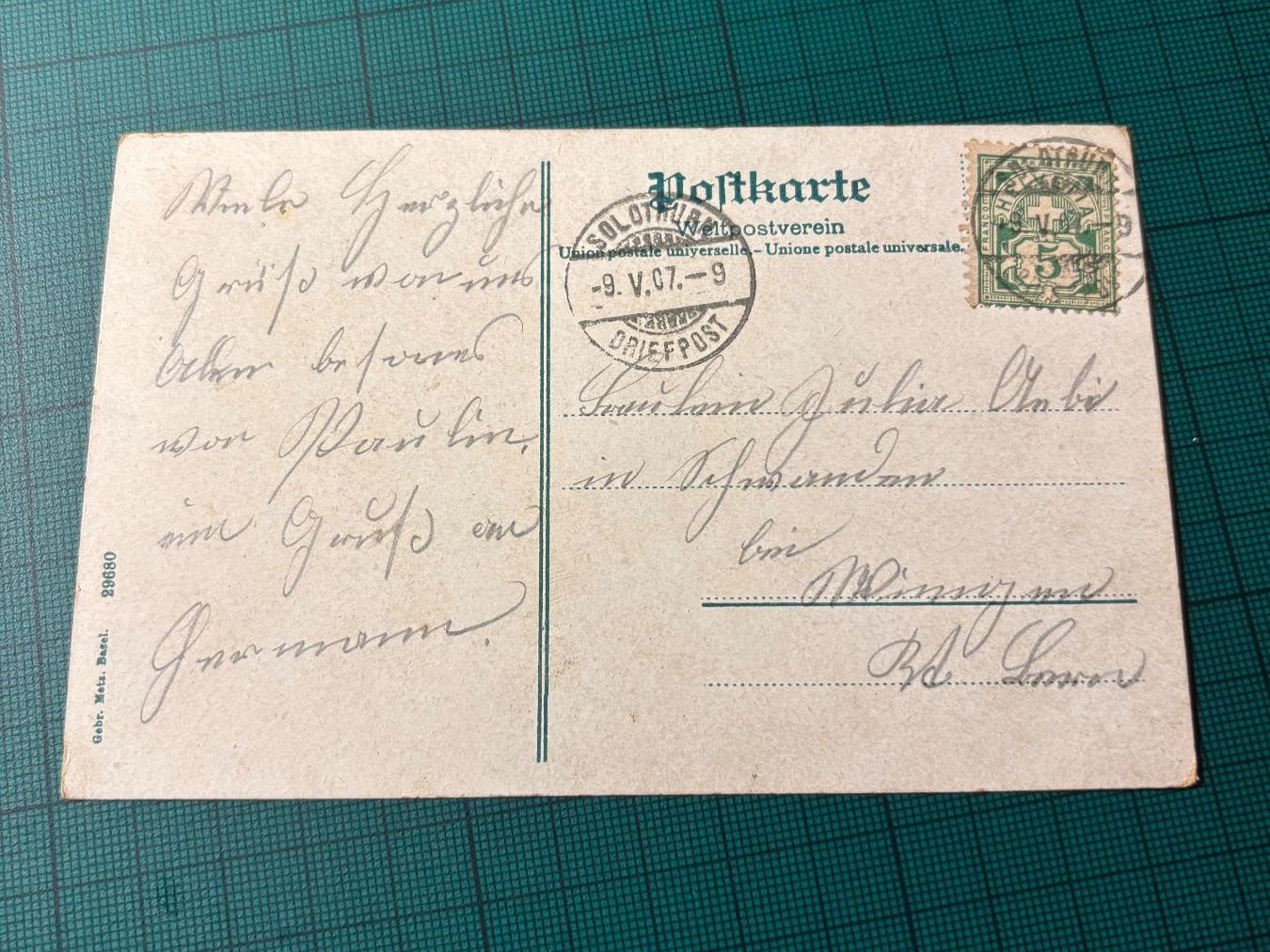 Cartoline postali: Einsiedelei St. Verena SO. 1907 – Usato da Utzenstorf venduto da Rose0303 2