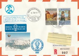 Pestalozzi-Stiftung, Mürren 1981, Ballonpost