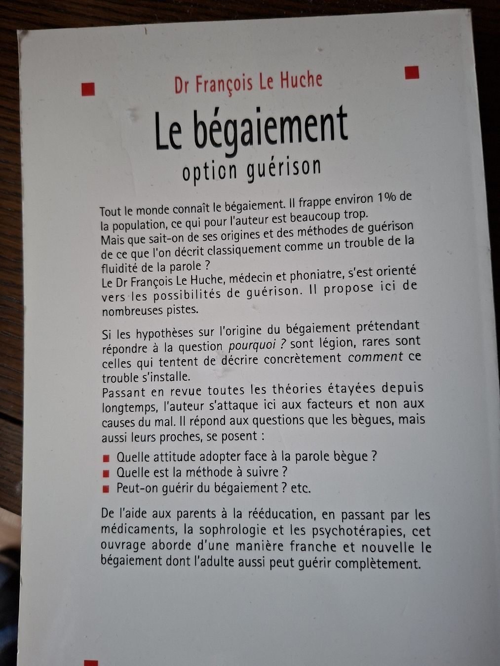 Libri: livre sur le bégaiement – Nuovo (secondo la descrizione) da Cournillens venduto da masoeur 1