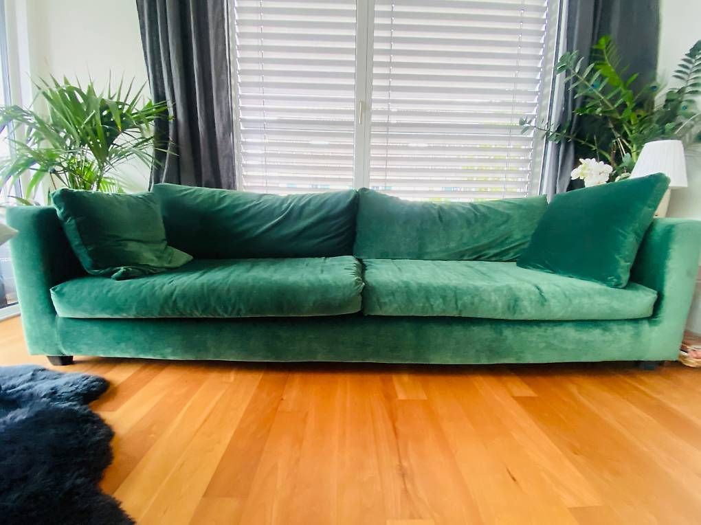 Divani: Designer Sofa Smaragd grün samt 258 cm – Usato da Rorschacherberg venduto da LUXUS24