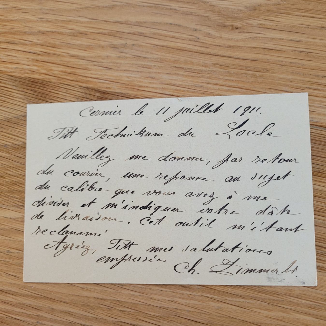 Cartoline postali: GS Locle Cernier 1911 – Usato da Biel/Bienne venduto da Destockweb 1