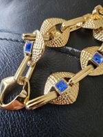 Vintage Yves Saint Laurent (YSL) Armband vergoldet mit blaue