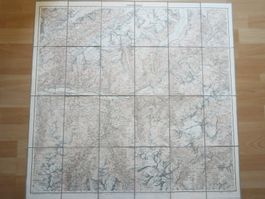 Antike Leinen Landkarte Vispertal Gedruckt 1930