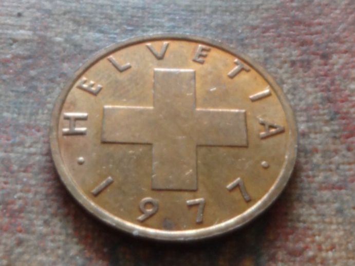 Alle Münzen: 1 Rp. 1977  (C) – Gebraucht aus Romanel-sur-Lausanne von Swift13