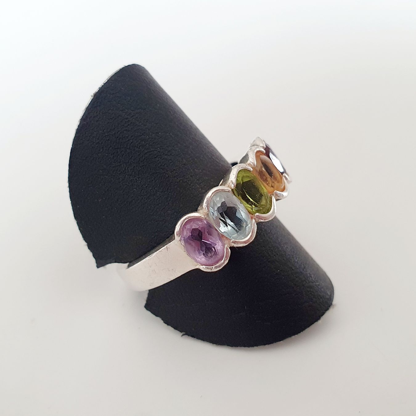 Anelli: Silberschmuck Ring mit 5 bunten Steinen Grösse 19,6 – Usato da Kreuzlingen venduto da Wunderkiste123 7