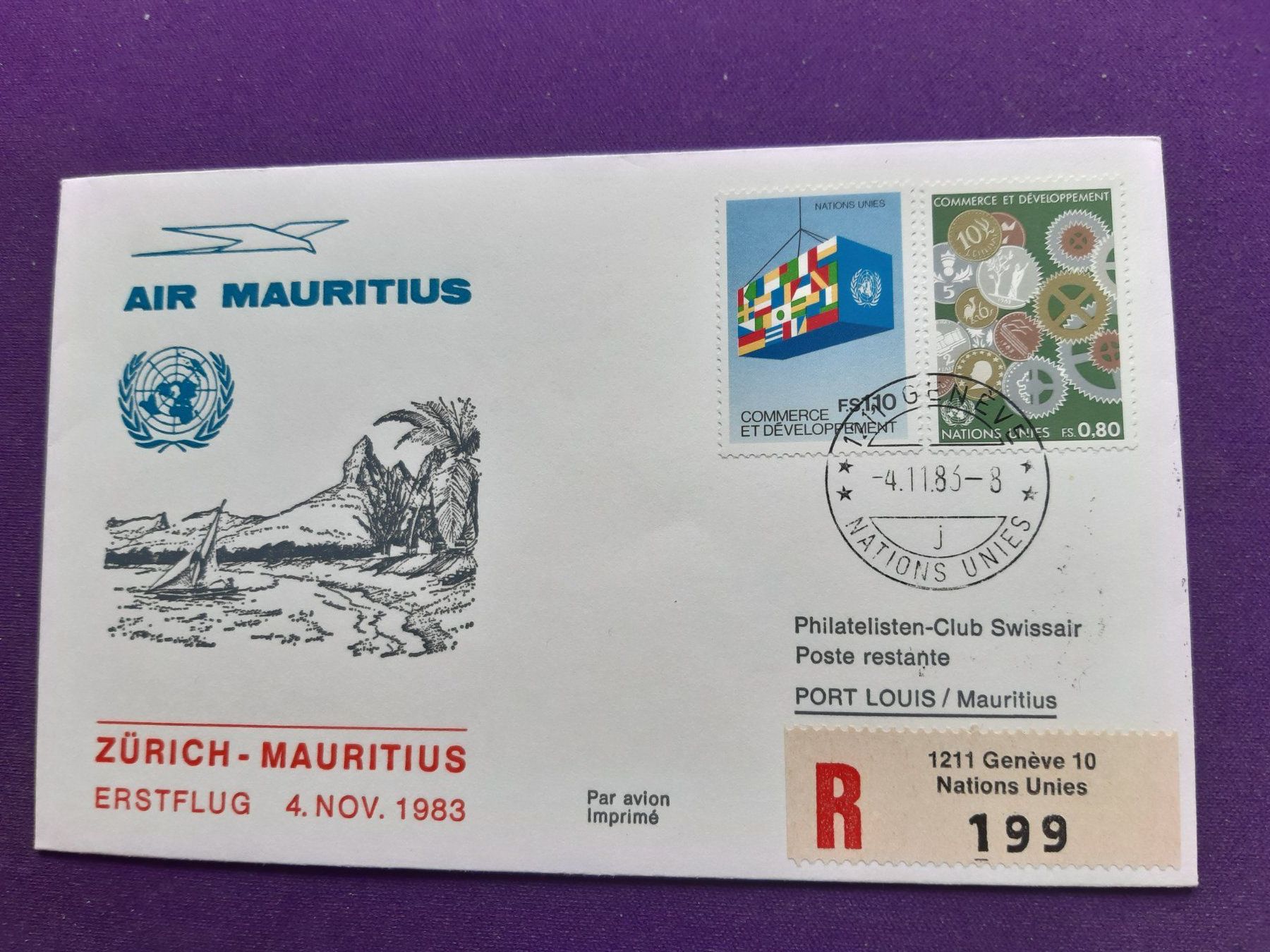 Alle Briefmarken: Flugbriefe 9 Stück, Nations unies, eingeschrieben – Neu (gemäss Beschreibung) aus Wangs von weisstannen01 4