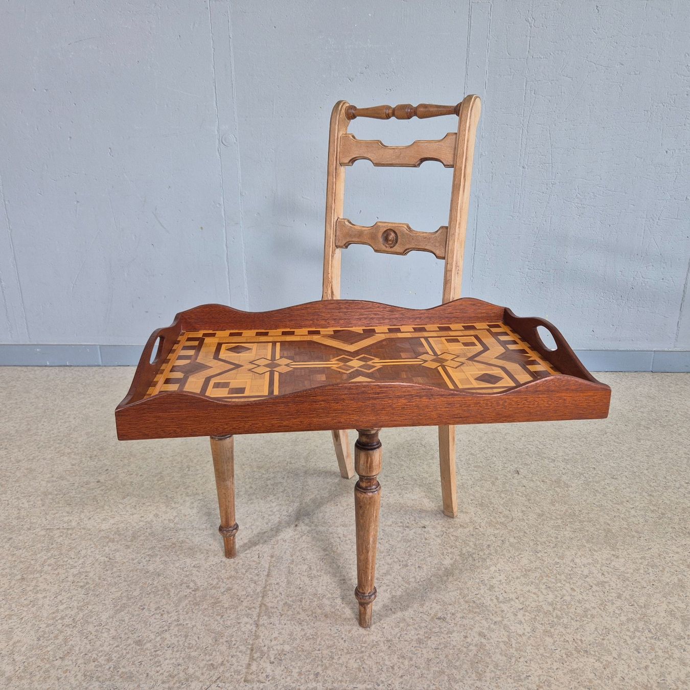 Piatti di portata: Vintage Serving Tray Holztablett Serviertablett Intarsien – Usato da Nottwil venduto da Wondewa-Shop 2