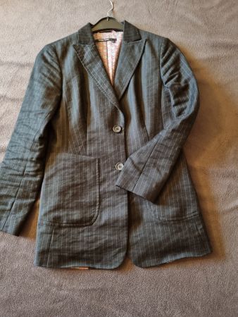 Marc Aurel Damen Blazer Gr. 38 schwarz mit Nadelstreifen