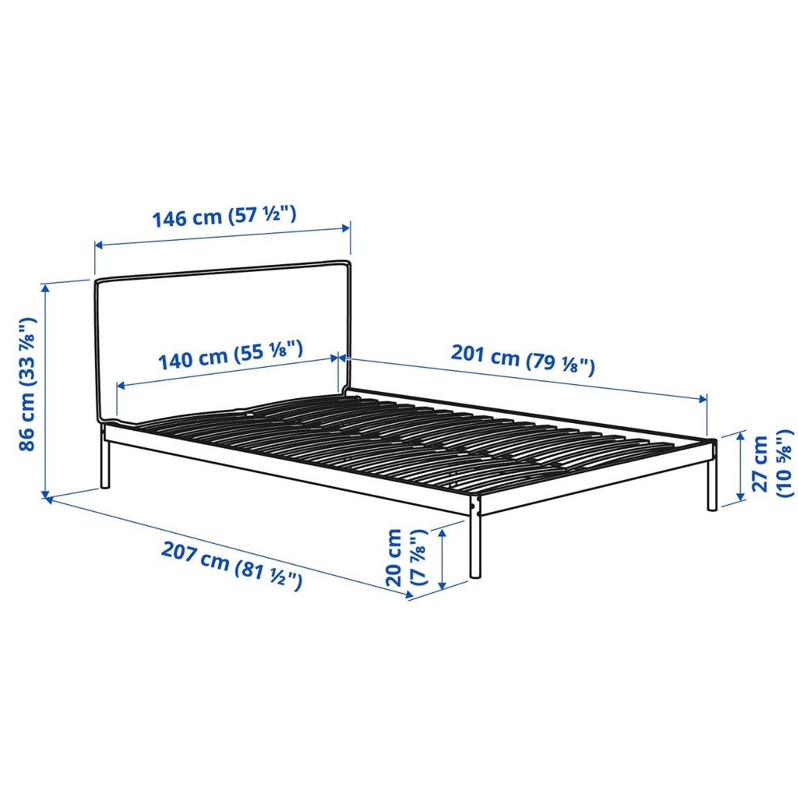 Ikea Lits: Doppelbett mit Lattenrost  gebraucht Ikea – D'occasion à Thalwil par gastongw 4