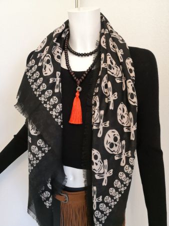 🤩MANGO SCHAL SCHWARZ & TOTENKÖPFE NEUWERTIG & MISSONI P.