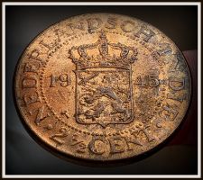 NIEDERLÄNDISCHE INDIEN 2 1/2 CENTS 1945