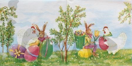 Oster-Servietten ‚Hase & Küken‘ – 20 Stück Für Serviettentechnik