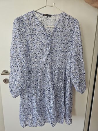 Maje Paris Kleid Gr. 42 – floraler Print Blau/Weiss