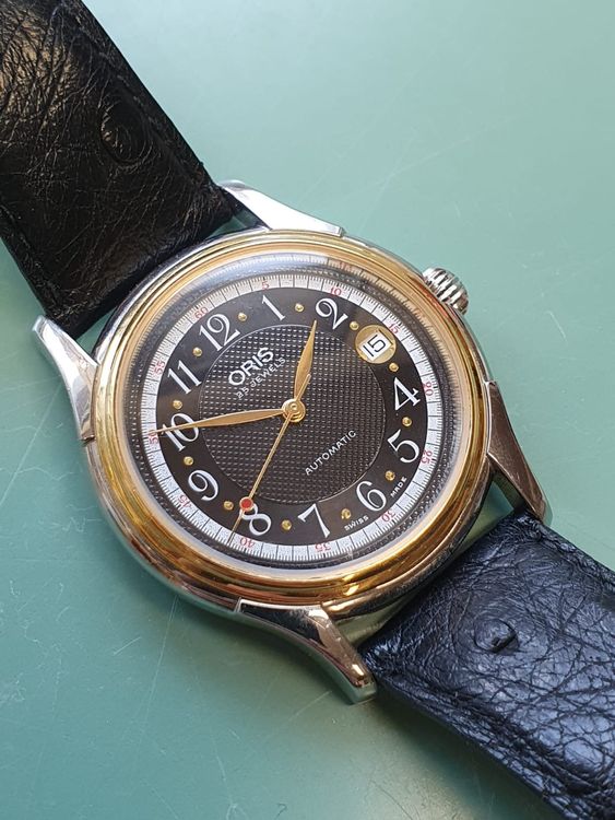 Oris Automatic 7375 mit Gold L nette Schwarzem Ziffernblatt