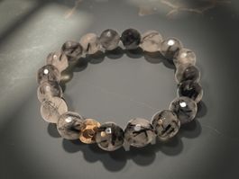 Armband Rutilquarz & Bronze. 18cm.