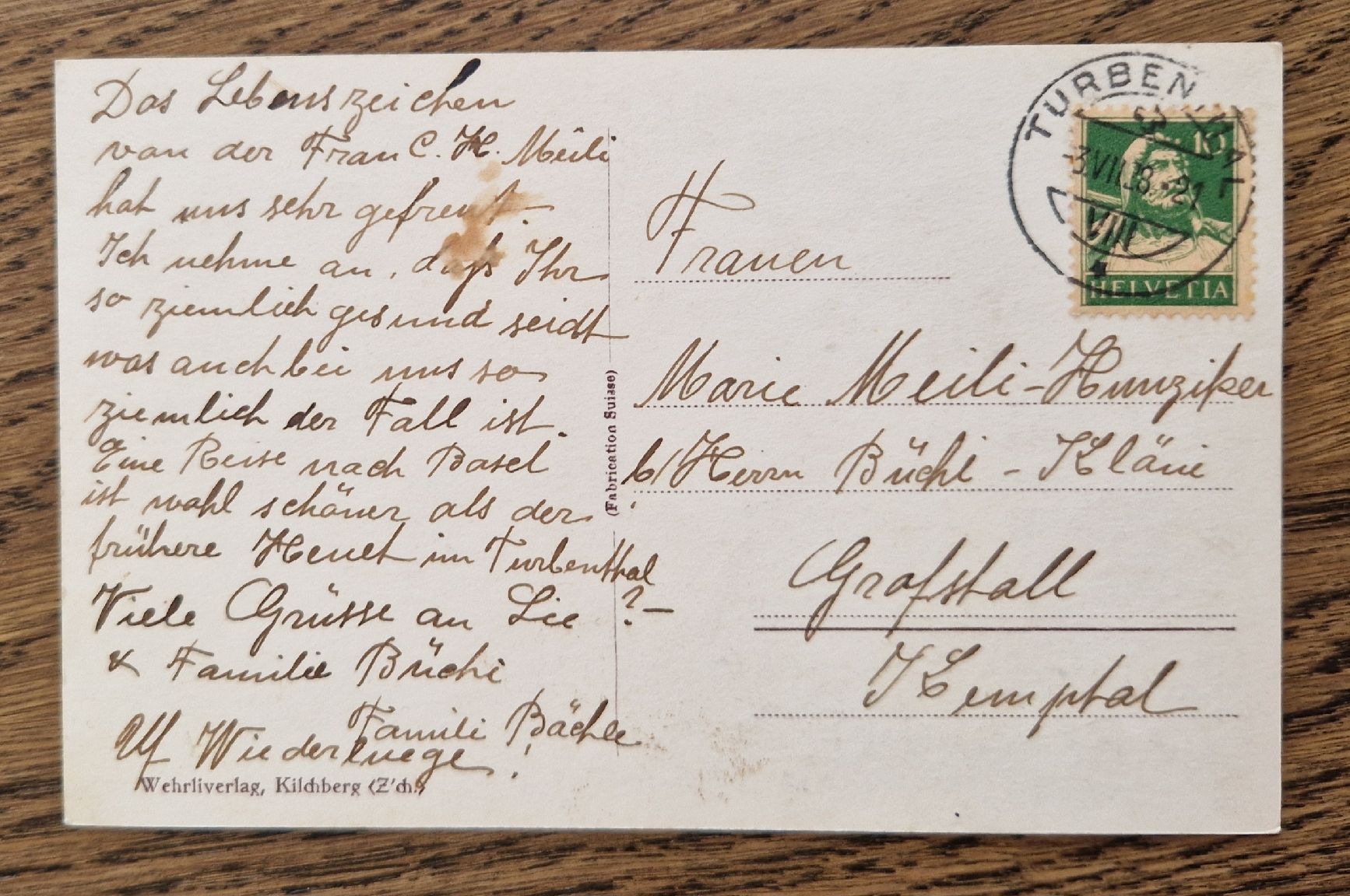 Cartes postales: Turbenthal 1938 – D'occasion à Ebikon par Donar50 1