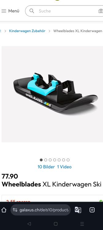 Wheelblades XL - Stroller Skis, für Kinderwagen im Schnee (Neu (gemäss ...