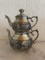Neue türkisch vintage DoppelTeekanne mit Gravuren aus Kupfer