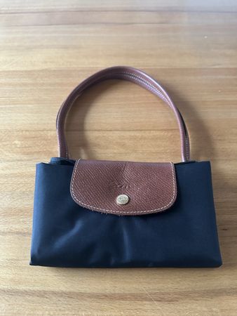 Longchamp Handtasche Le Pliage M  schwarz braun gebraucht