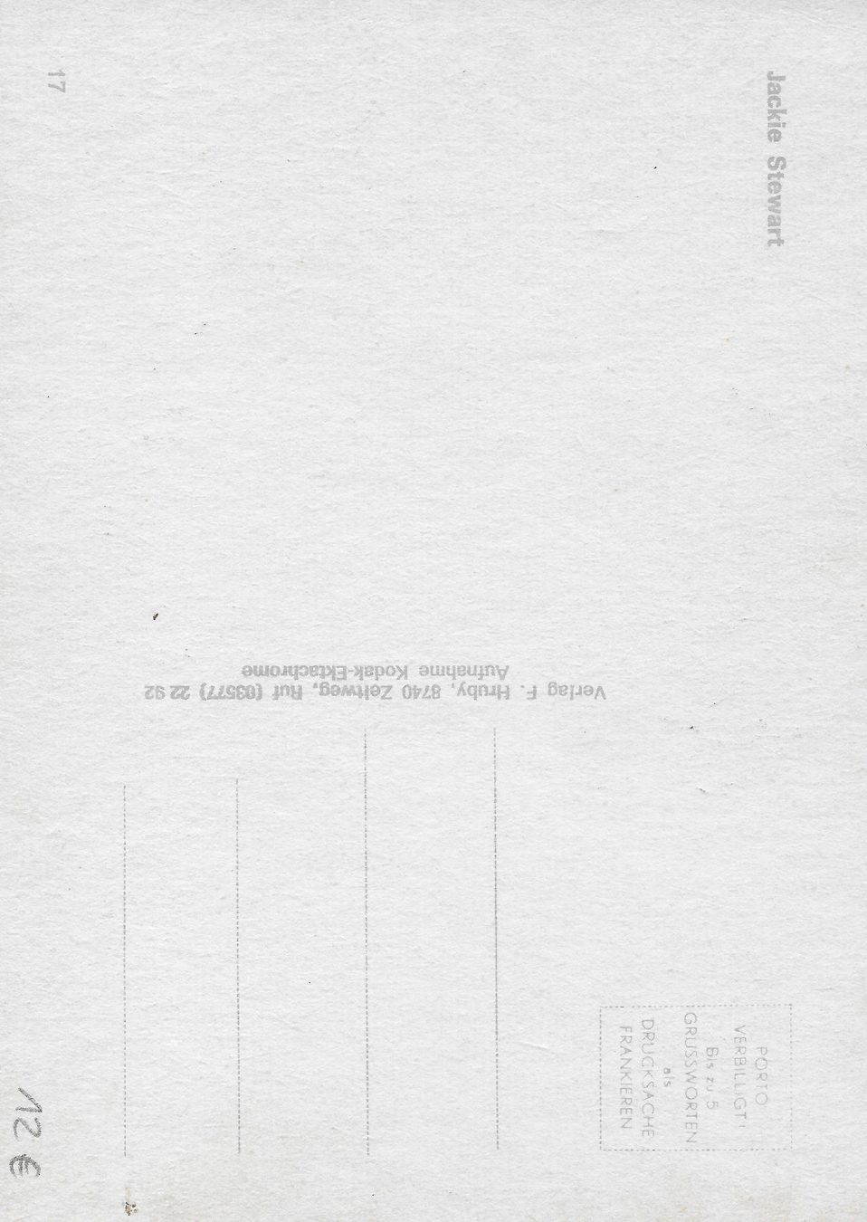 Cartoline postali: Postkarte, Jackie Stewart – Usato da Aarburg venduto da Hktm 1