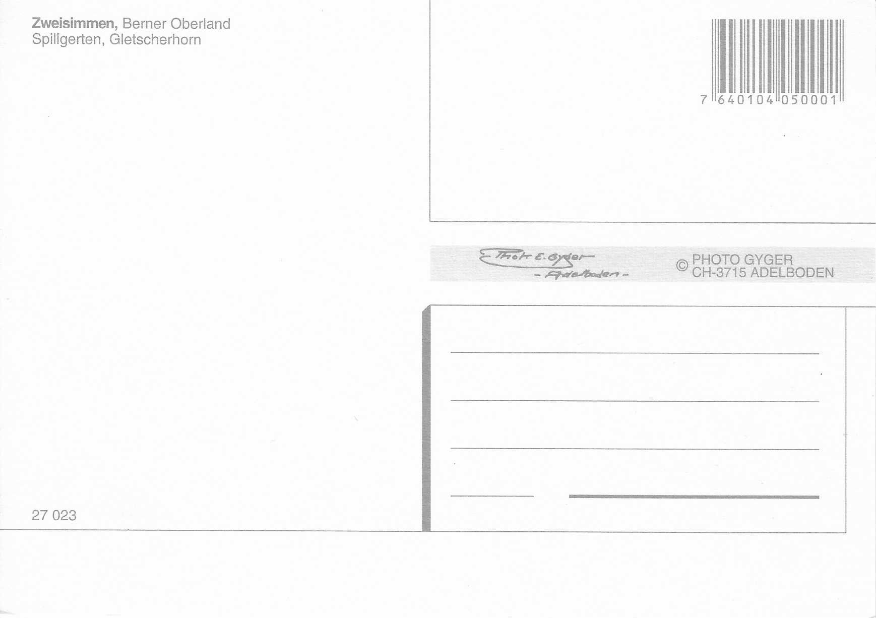 Cartoline postali: Zweisimmen BE – Nuovo (secondo la descrizione) da Rothrist venduto da Stranglehold 1