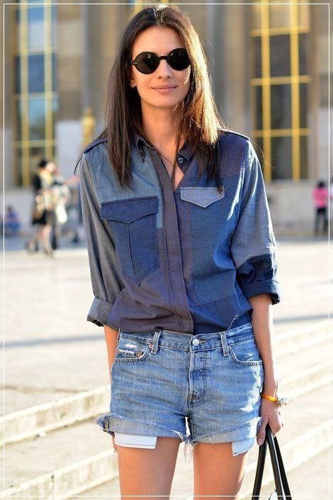 Camicette: Jeanshemd Suite Blanco Patchwork Flicken – Usato da Zürich venduto da its-love 8