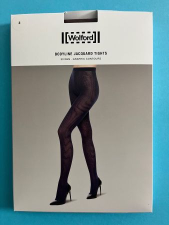 Wolford BODYLINE JACQUARD TIGHTS, Grösse S, Farbe Port Royal