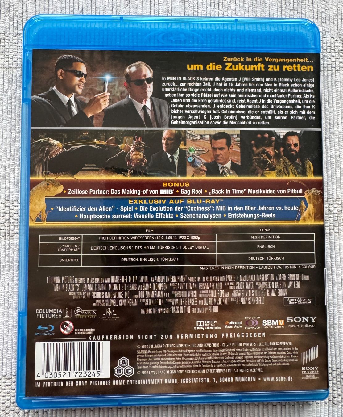 Tutti i DVDs: Men in Black 3 (Blu-ray) - Will Smith – Usato da Arbon venduto da drs64 1