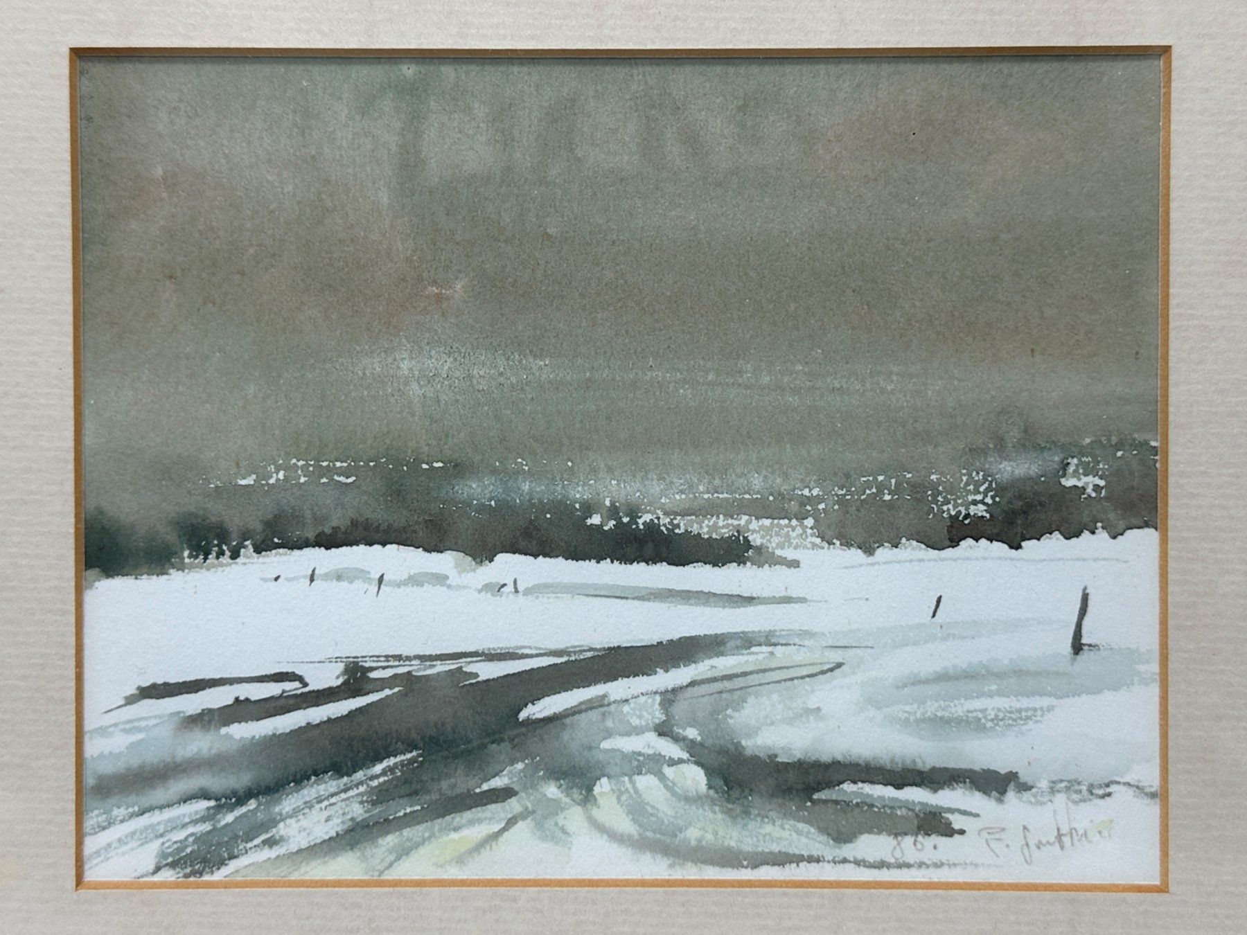 Dipinti: Pascal GONTHIER - Aquarelle originale paysage d'hiver – Usato da Morges venduto da vintix 2