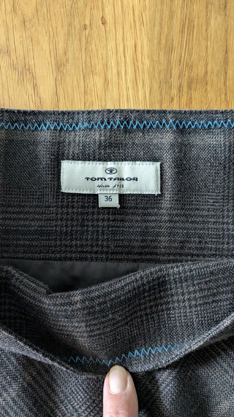 Tom Tailor Gonne: Tom Tailor Rock Gr.36 grau, braun kariert – Usato da Belp venduto da Beatrice6311 1