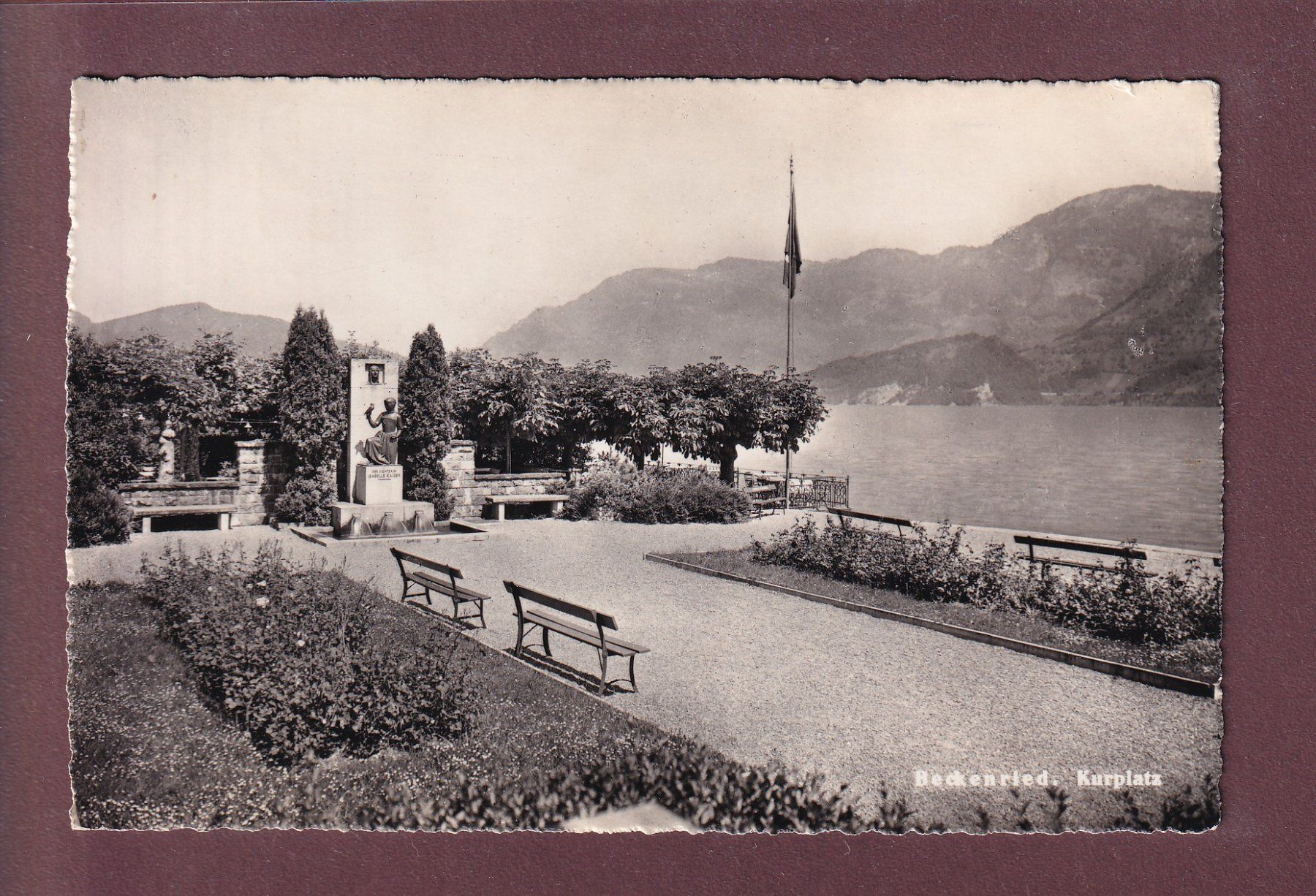 Cartoline postali: BECKENRIED - Kurplatz - 1951 – Usato da Pully venduto da nicecards
