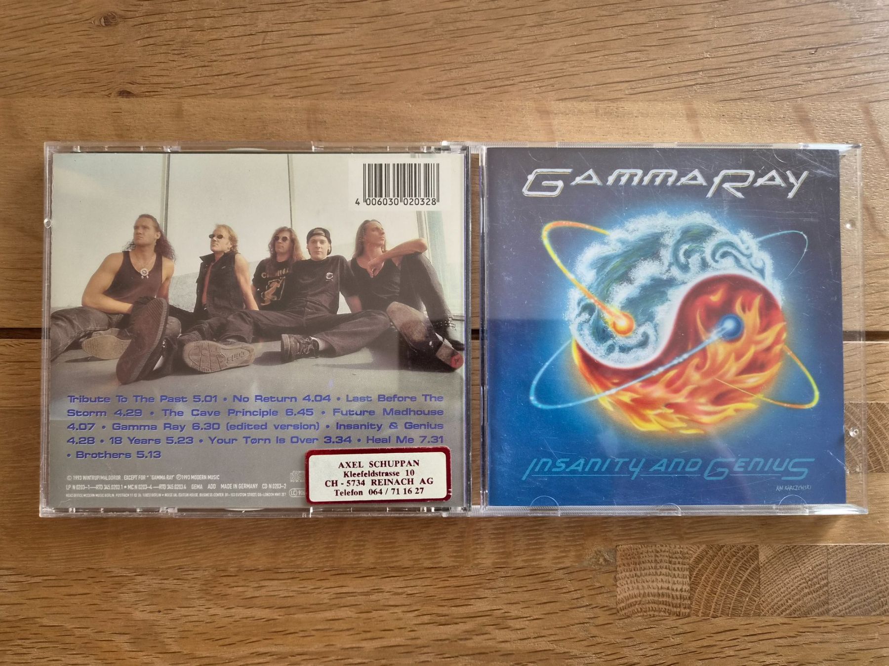 CD: CD Gamma Ray - Insanity And Genius, 1993 – Usato da Nebikon venduto da Harley-Davidson01