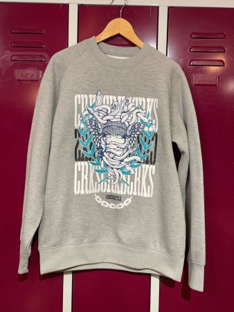 CROOKS & CASTLES MEDUSA CLASSIC GREY SWEATSHIRT SZ: L