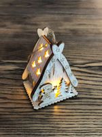 Deko Häuschen mit Licht Holzhaus
