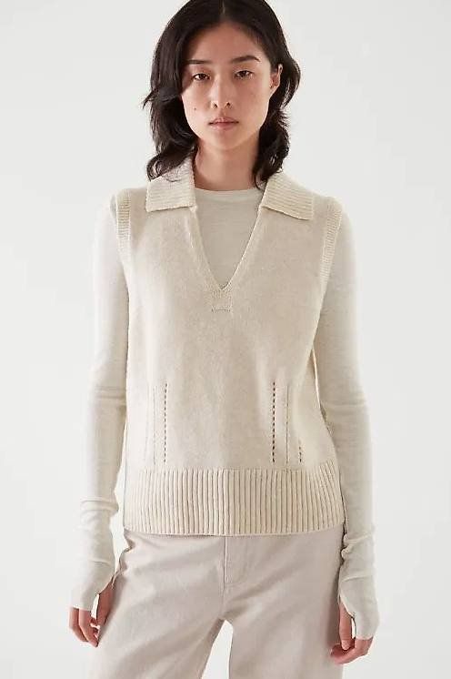 Cos Maglioni & Felpe: COS Knitted wool Collar Vest beige Pulli Pullover layering – Usato da Steinhausen venduto da nwe_t8nj 4