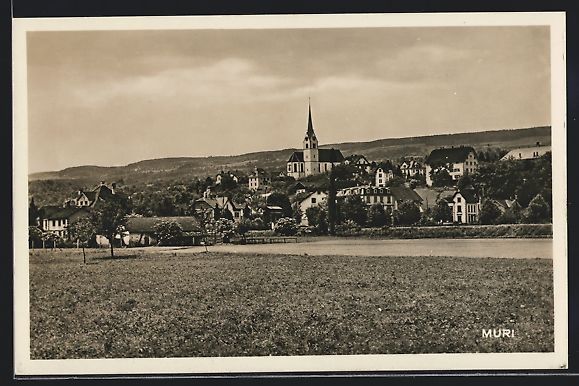 Cartoline postali: AK Muri, Ortspartie mit Kirche – Usato da Berlin venduto da bartko-reher