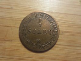 Münze antik Vatikan 1/2 Soldo 1867