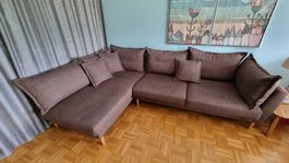 Ecksofa, taupe, mit Kissen von Livique, Top Zustand!