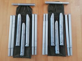 2 Set Zeltstangen Alu komplett der Schweizer Armee Militär