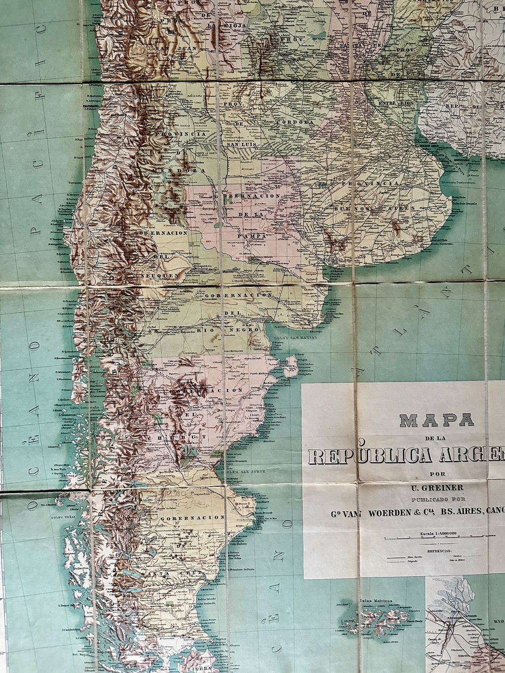 Landkarten & Atlanten: Ulrich Greiner: Mapa de la Republica Argentina 1908 – Gebraucht aus Zürich von allp 5