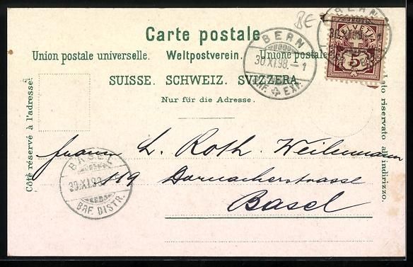 Cartoline postali: Litho Bern, Rathaus, Bernerin, Zeit-Gloc – Usato da Berlin venduto da bartko-reher 1