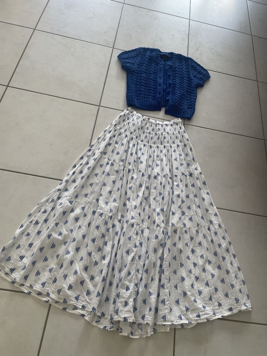 H&M Gonne: Rock lang weiss blau. Grösse M – Usato da Dübendorf venduto da jlu_r7hz 7