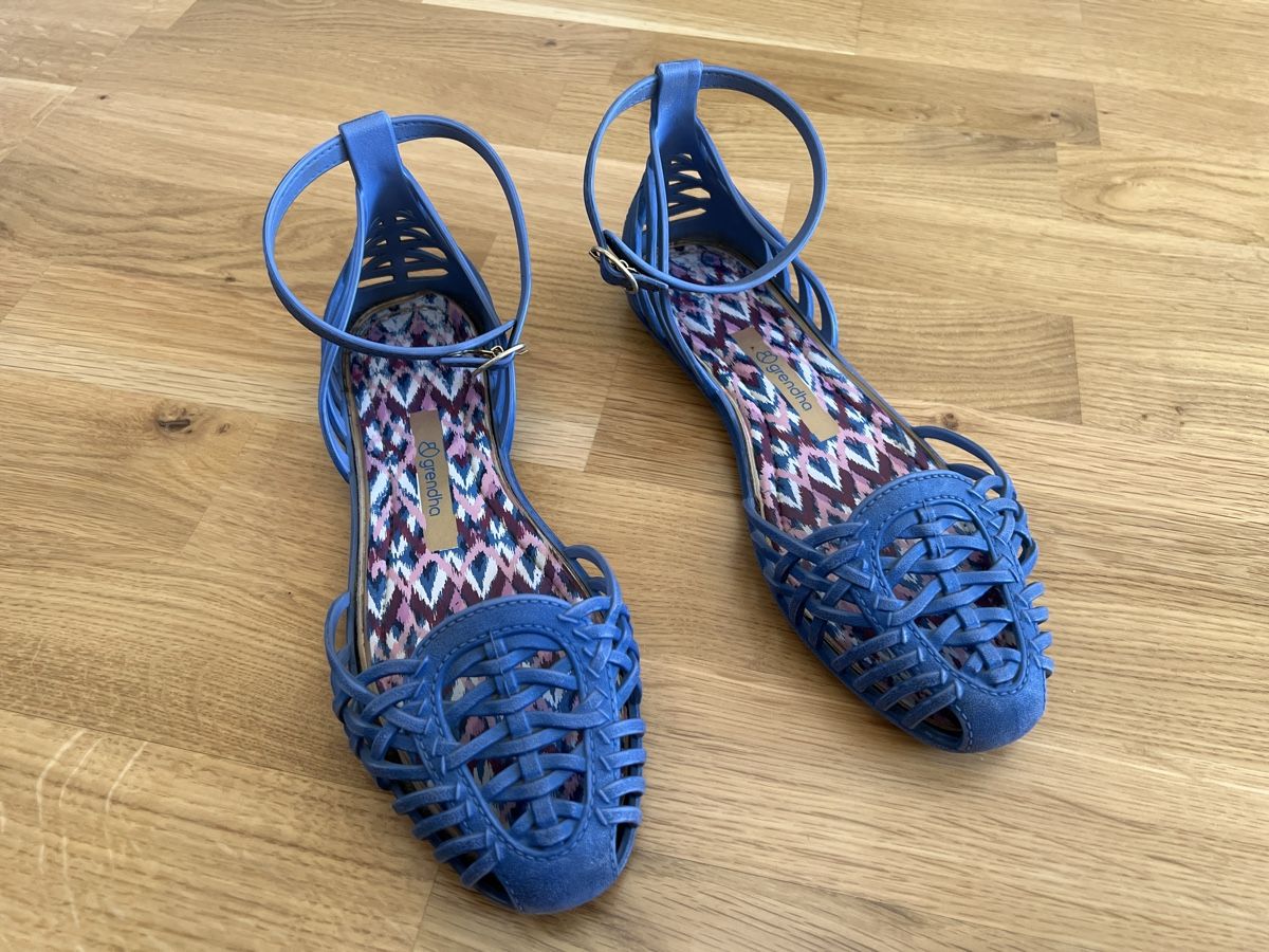 Scarpe da donna: Sommer Sandalen, blau, Grösse 38 – Usato da Frick venduto da clembou