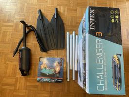 Intex Challenger 3 Schlauchboot-Set + schwimmende Kühlbox