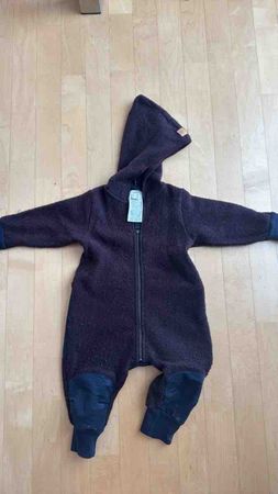 Hessnatur Wool Fleece Jumpsuit Size 74/80 Brown