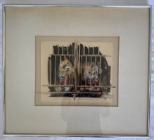 Rolf Knie Originalgemälde "Raubtierfütterung" 1983